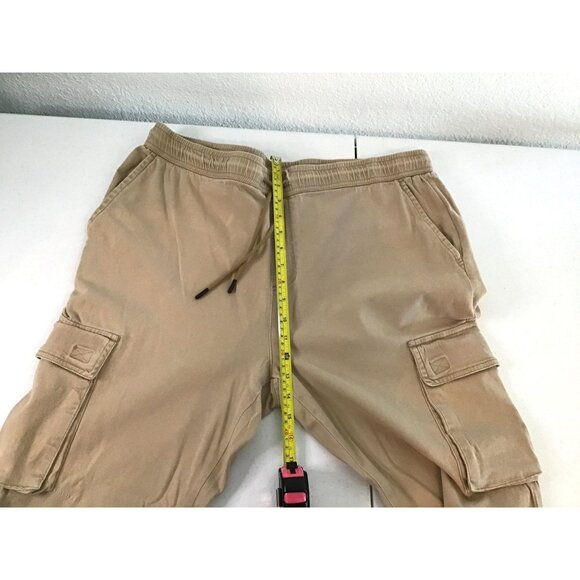 AND NOW THIS-MENS KHAKI ELASTIC WAIST TAPPER LEG SIDE POCKET CARGO PANTS SIZE XL - Picture 4 of 6